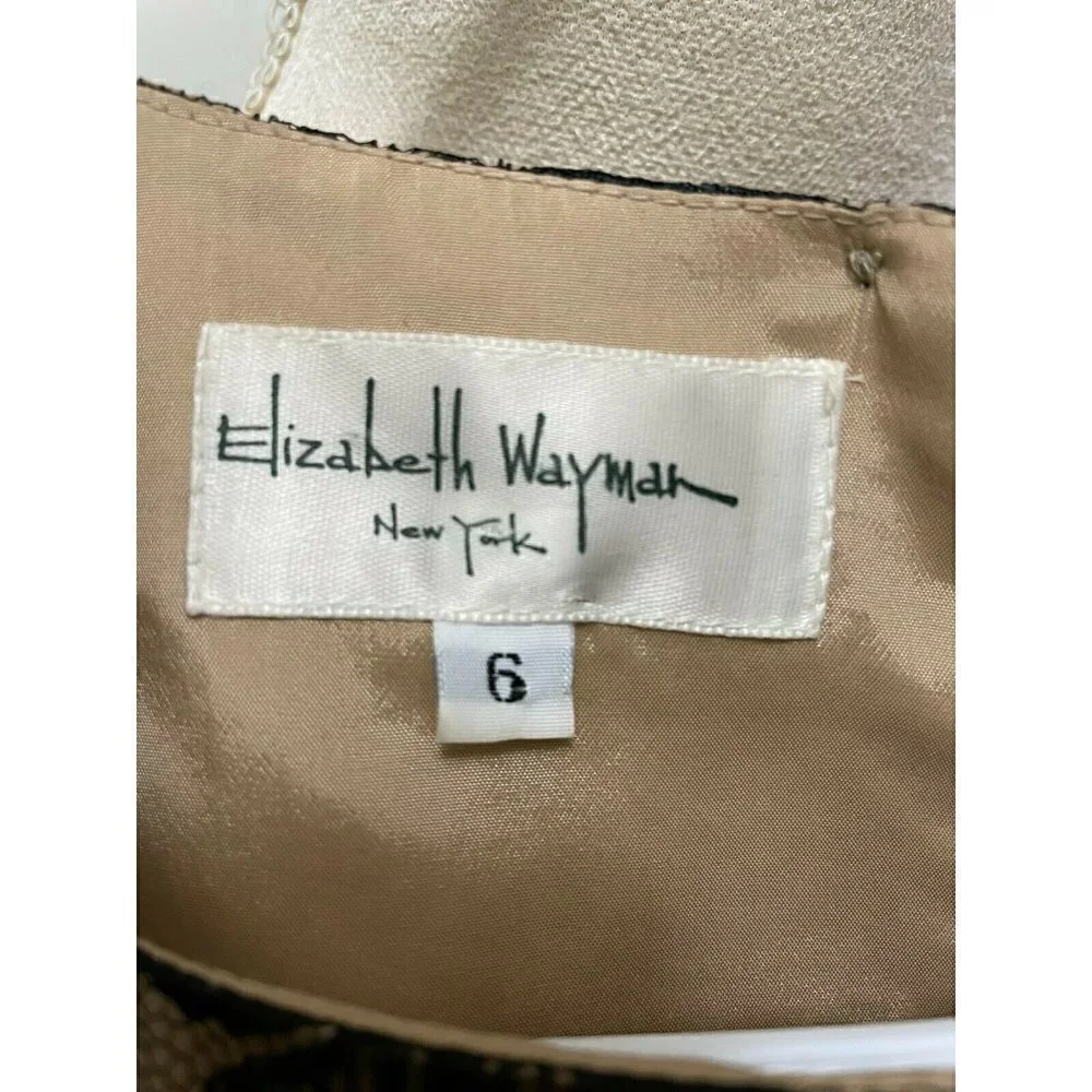 Women's Elizabeth Wayman New York Black Lace Shift Dress Tan Lining Size 6 - Picture 4 of 7